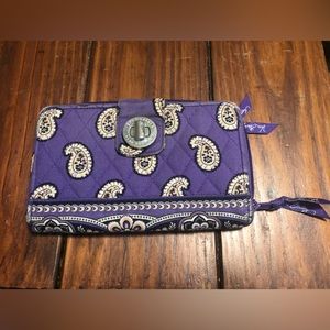 Vera Bradley Turnkey Wallet in Purple Paisley